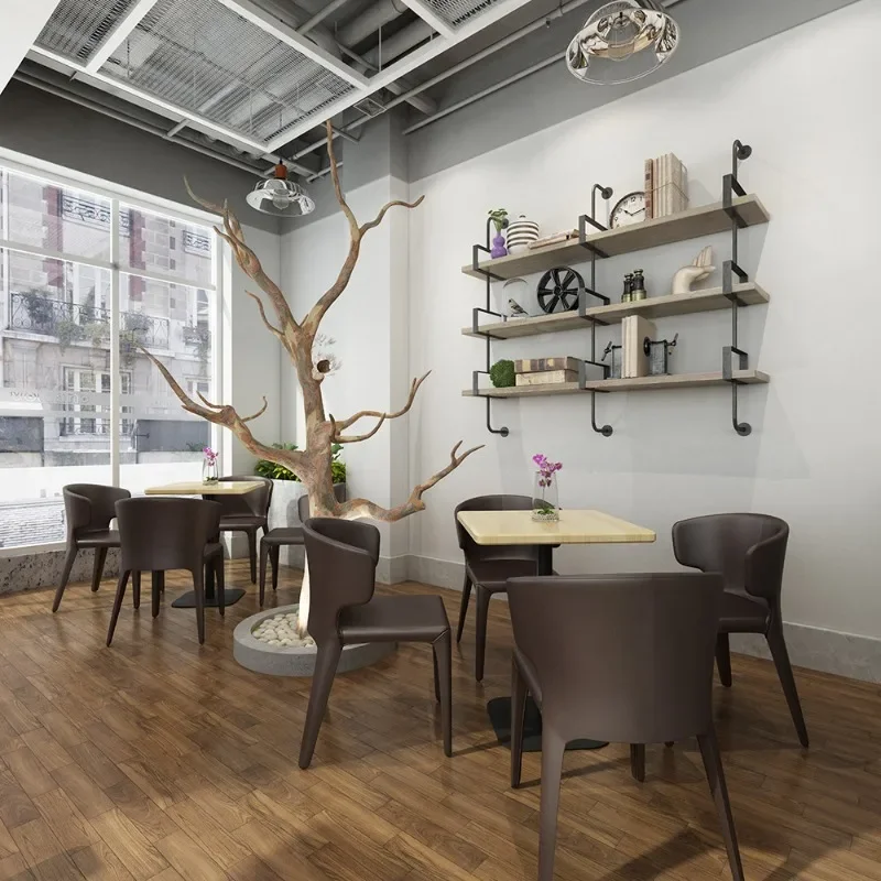 Nordic solid wood dining table, music dining bar casual table and chair, western restaurant cafe table and chair combination