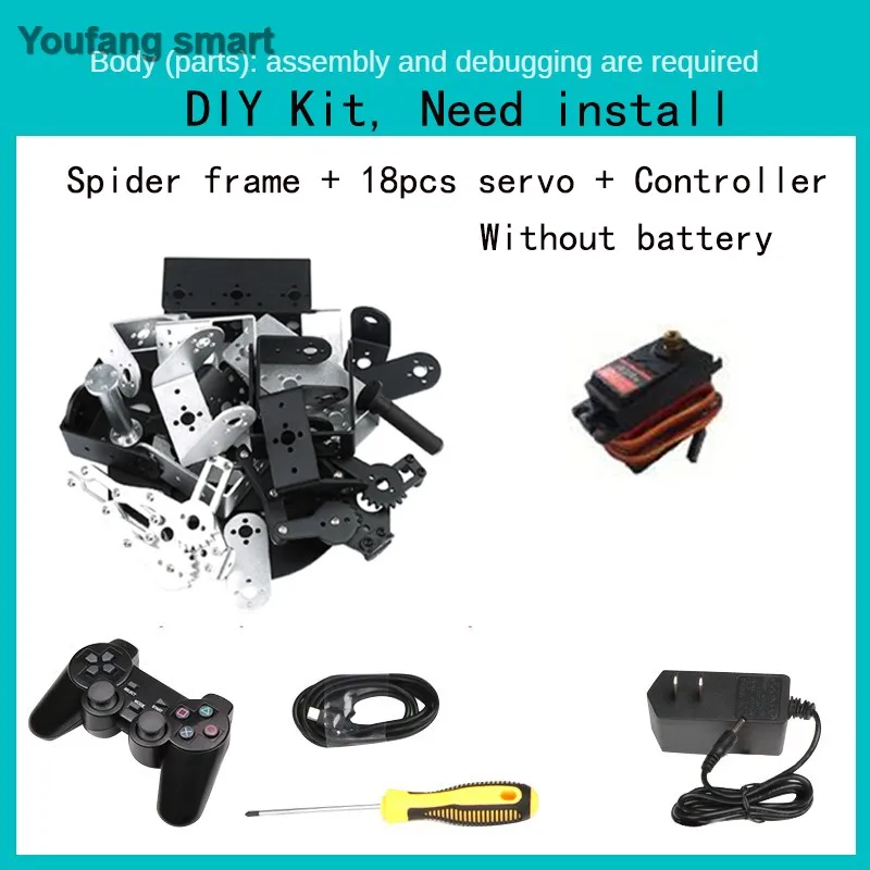 Kit Robot segi enam 18 DOF, bingkai Robot laba-laba dengan layanan untuk Arduino Robot Kit DIY Robot yang dapat diprogram proyek pendidikan laba-laba