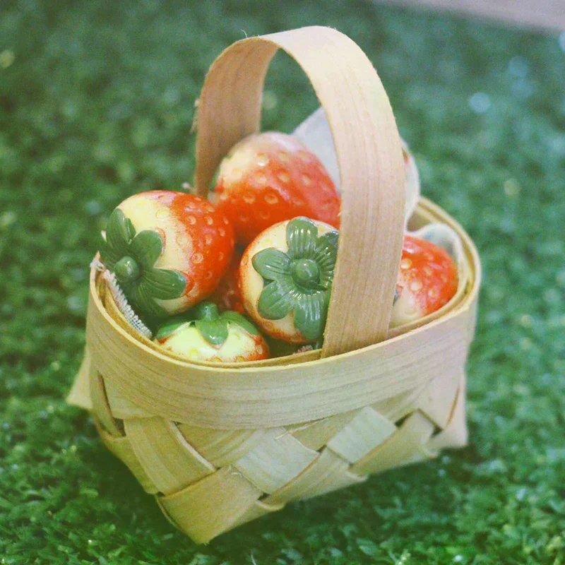 1/12 Cute Dollhouse Hand-woven Vegetable Food Basket Dolls Miniature Decoration For Kids Children Adults