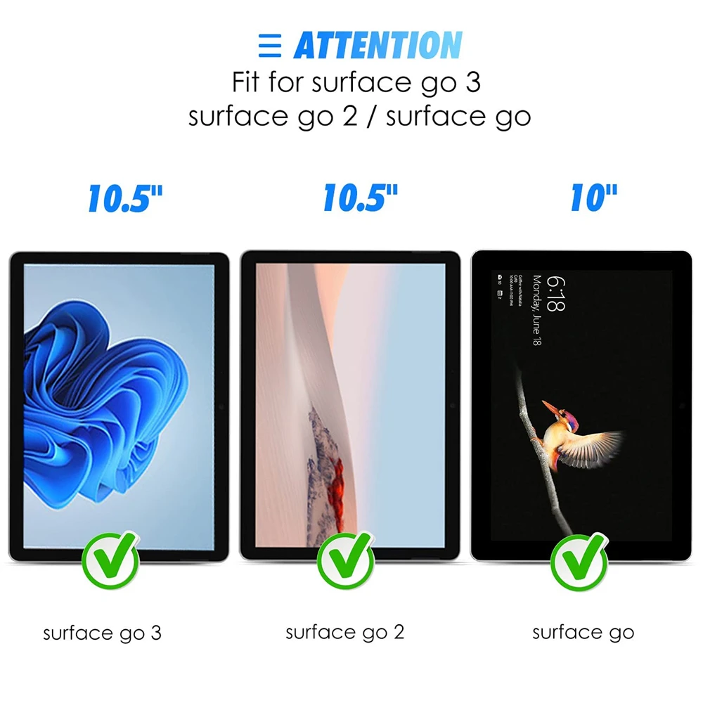 2PCS Tempered Glass For Microsoft Surface Go 4 3 2 1 10.5 Screen Protector Tablet Protective Film Cover For Surface RT 10.6inch