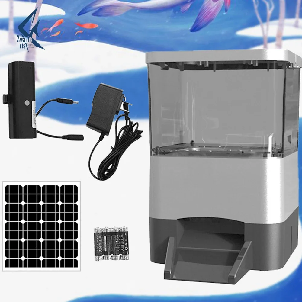 

solar energy automatic fish feeder remote control large fish feeder pond Aquarium & Accessories