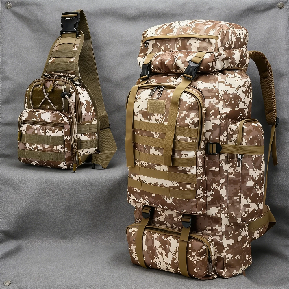 

80-Liter New Outdoor Backpack: Featuring Multiple Storage Options, Its Lightweight Construction Ensures Comfort. Ideal for Hikin