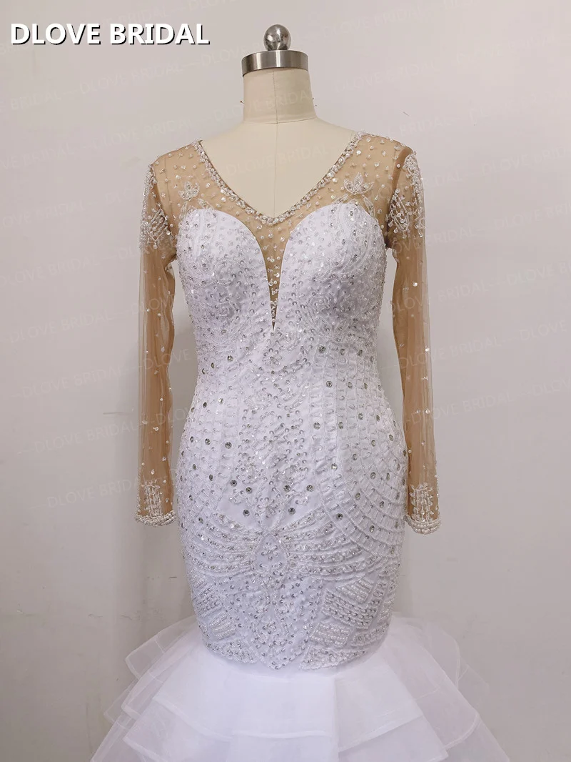 Vestido de casamento feito sob encomenda da sereia com fechadura de volta