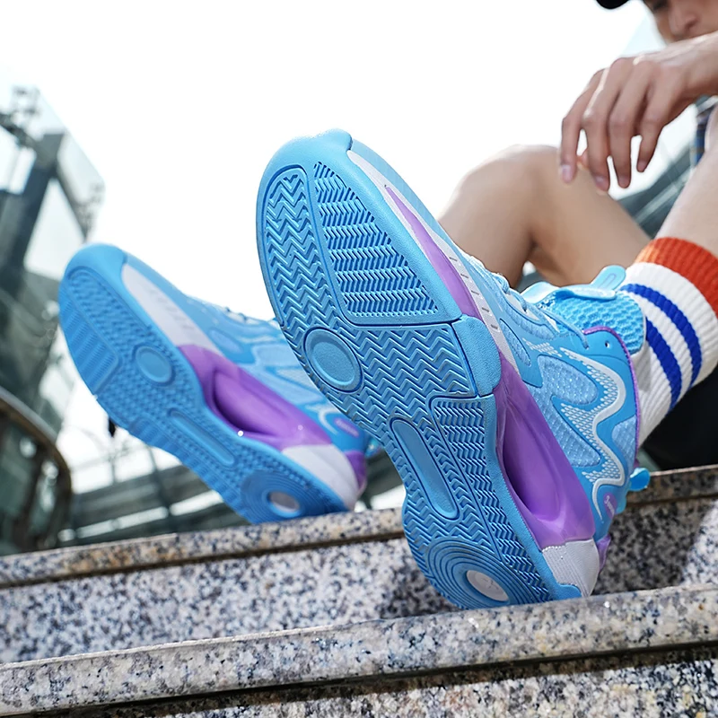 Zapatillas de baloncesto de alta calidad para hombre y mujer, botas de baloncesto con cojín, diseño de marca, zapatos deportivos de entrenamiento, 298