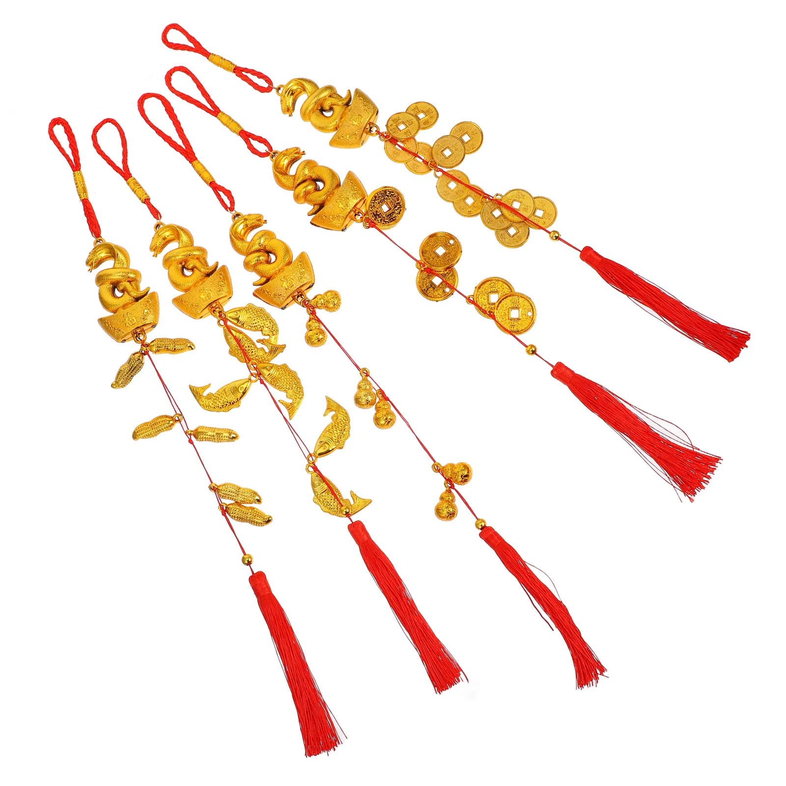 5Pcs Hanging Pendants Chinese New Years Decorations Festival Supplies for Tree Door Window Car Bonsai Decor Spring Festival