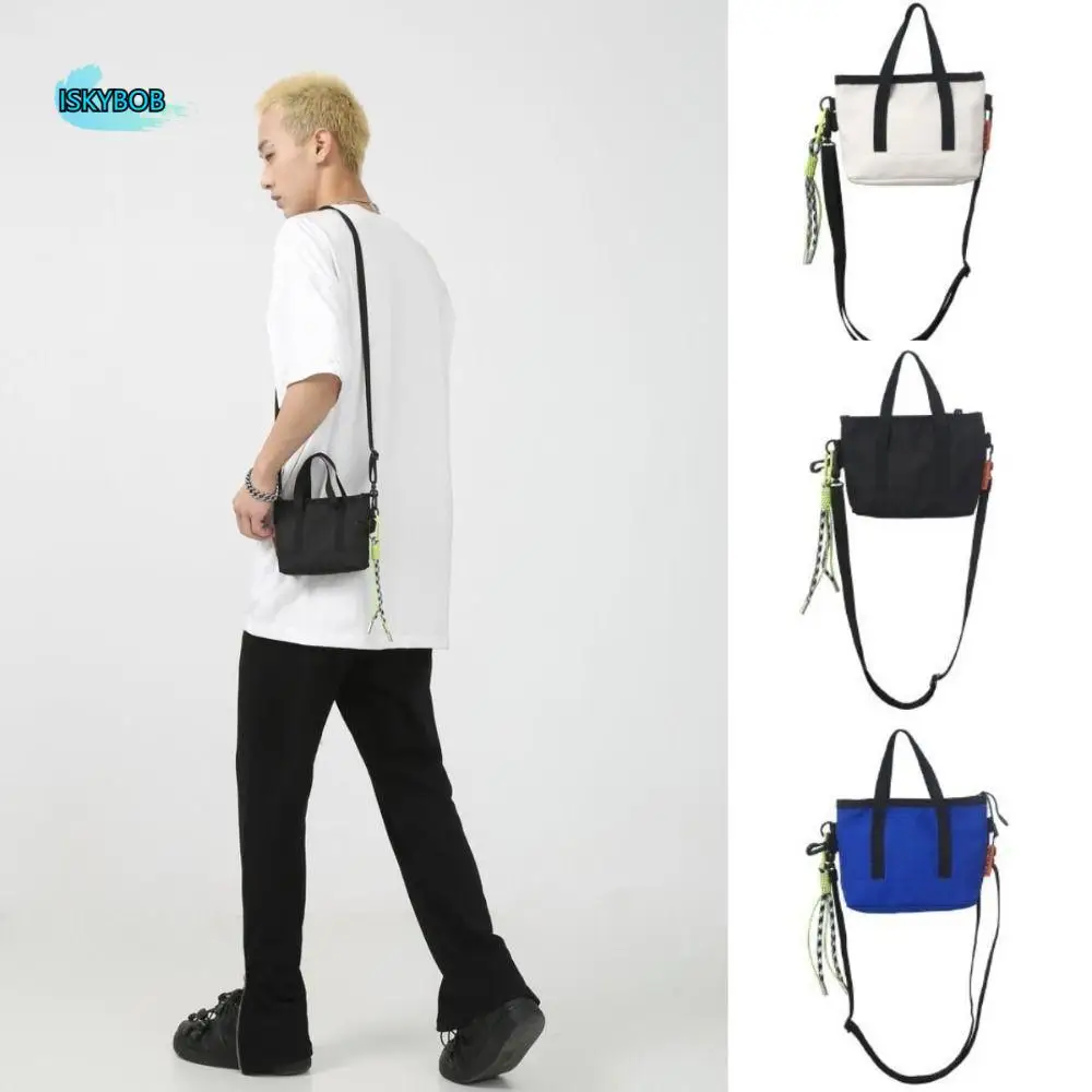 

Zipper Large Capacity Men's Crossbody Bag Portable Nylon Mobile Phone Pack Tote Casual Single Shoulder Bag Unisex