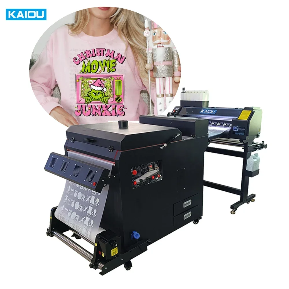 Kaiou 60cm Dual Heads XP600 Head Heat Press Machine Tshirt Printing A1 DTF Sticker Printer Sportswear Printer Dtg DTF Printer