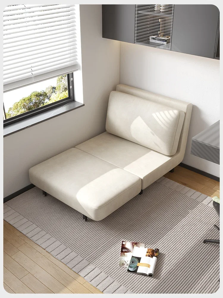 Fold-out small unit sofa bed, Italian simple solid wood telescopic minimalist study gap, 70cm ultra-narrow sofa bed