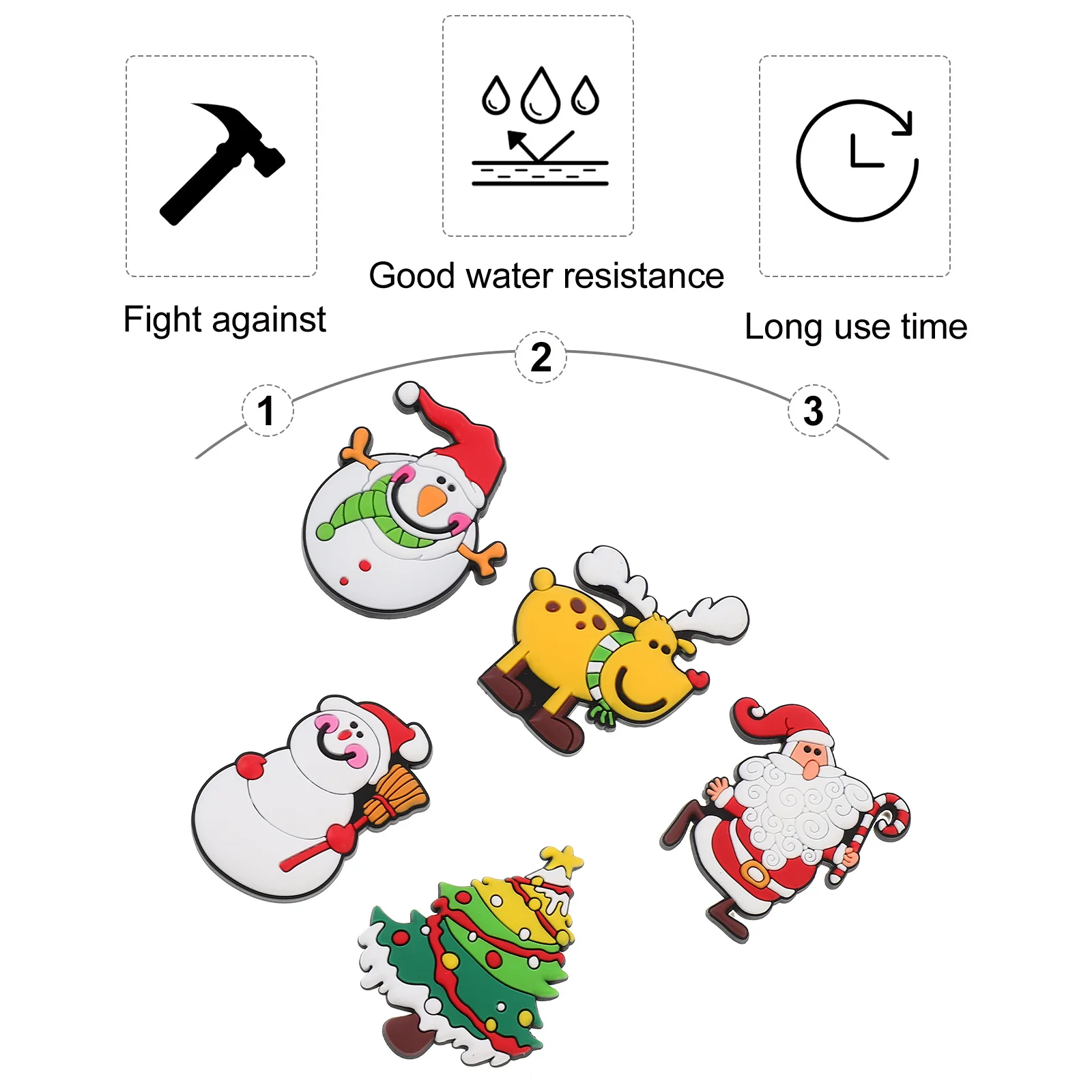 

10Pcs Christmas Fridge Magnets Cartoon Refrigerator Stickers Decorative Xmas Kitchen Accessories Refrigerator Magnet Gifts