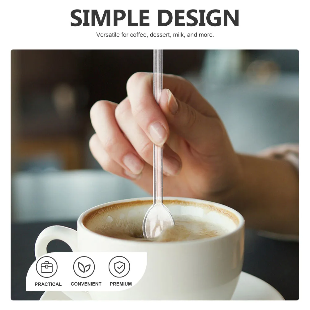 

4 Pcs Long Handled Glass Spoon Coffee Stirring Spoons Clear Stirrer Dessert Mixing Filter Cooking