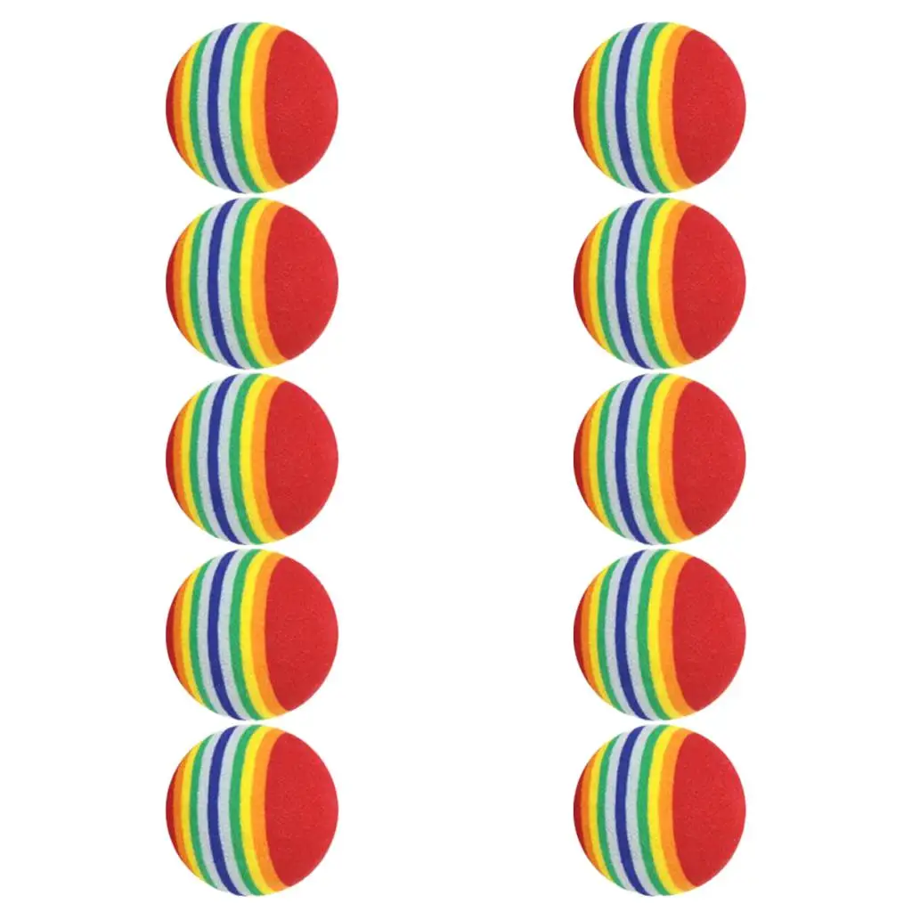 EVA Golf Practice Ball Rainbow Colored Soft Foam Elastic Training Ball Indoor Outdoor Supplies for Mini Golf