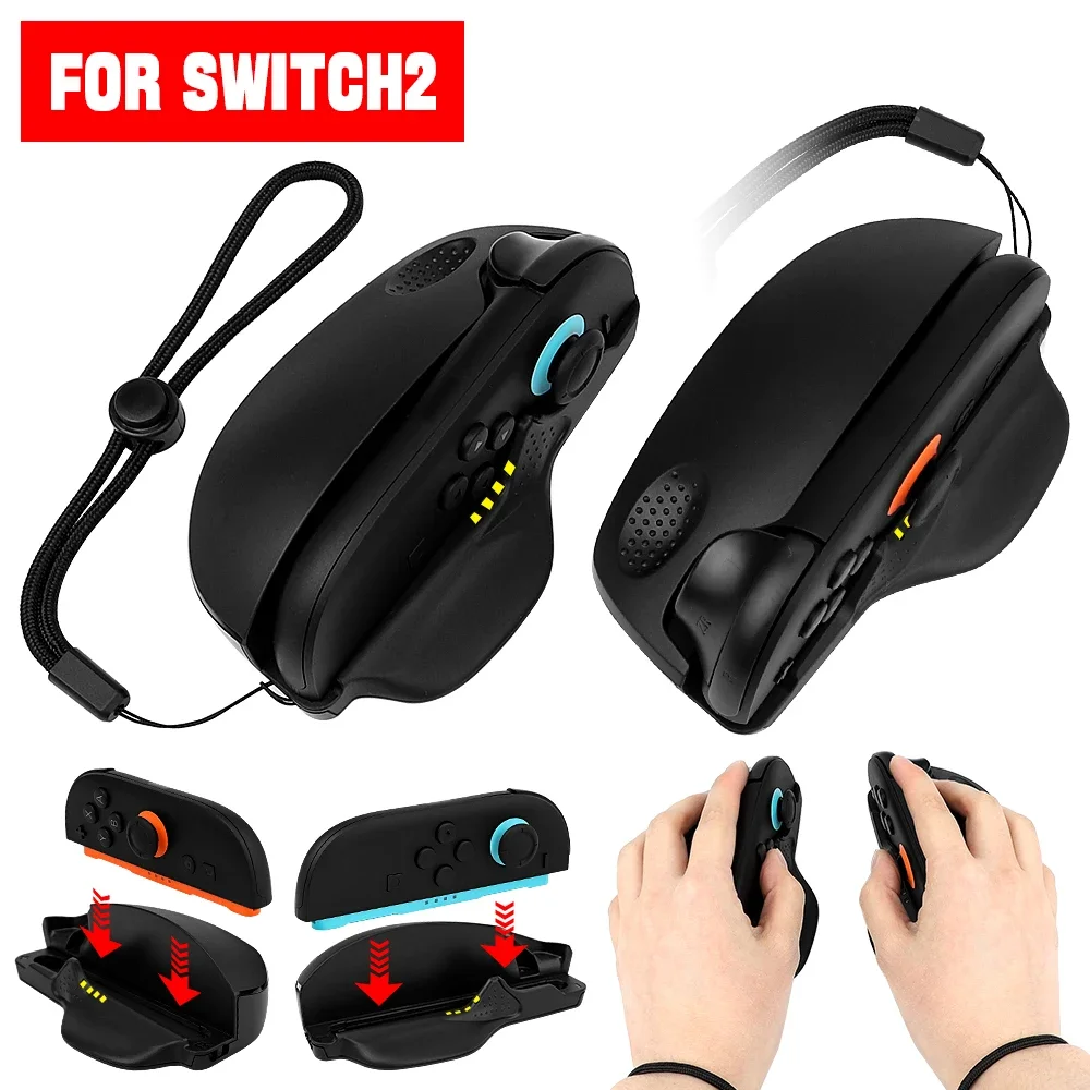 2PCS Gaming Controller Mouse Mini Portable Ergonomic Mice Left+Right Game Controller Bracket Handle Case for Switch 2 Joypad