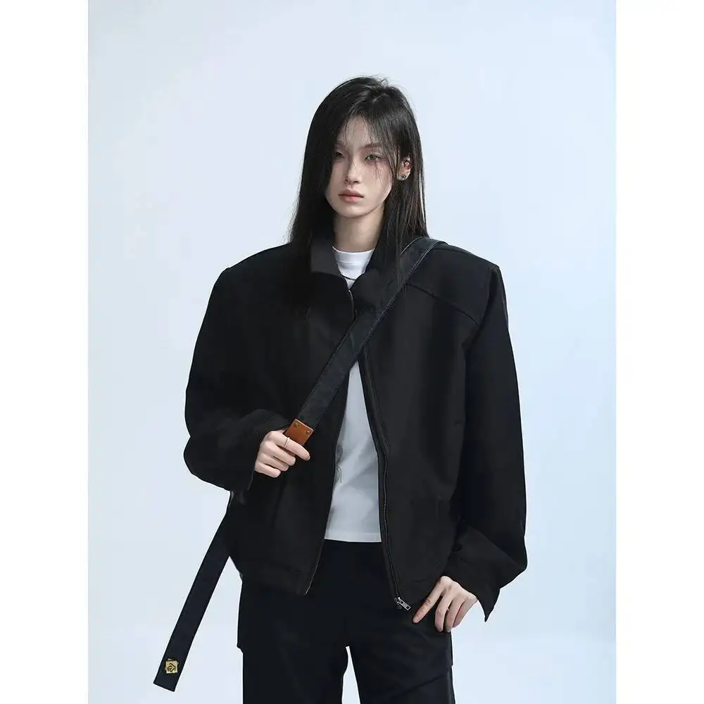 

Женская куртка уникального дизайна, свободная короткая куртка для женщин, острый стиль в стиле ретро, весна-осень, новая верхняя одежда на молнии, топ