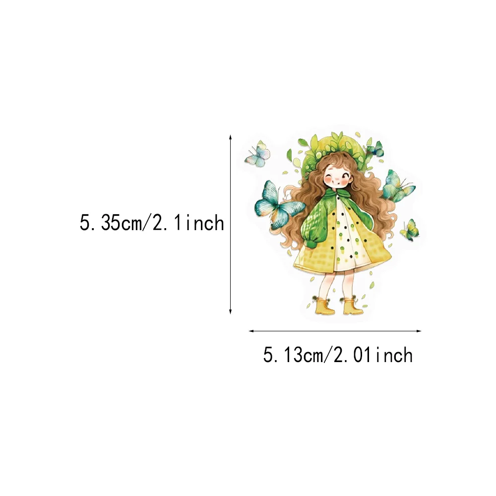50PCS Fairy Tale Princess Transparent PET Decorative Stickers Set DIY Laptop Water Cup Decorative Stickers image 3