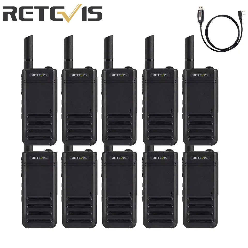 RB639 Walkie Talkie Retevis 10pcs Lightweight Walkie-Talkies Long Range Type-C Portable Two Way Radio Comunicador For Restaurant