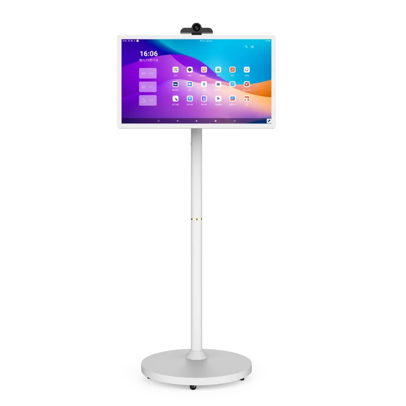 تلفزيون ذكي متحرك مقاس 24 بوصة تفاعلي 2025 - شاشة لمس قابلة للدوران مع نظام تشغيل أندرويد، تلفزيون متنقل محمول يعمل بالبطارية للمنزل