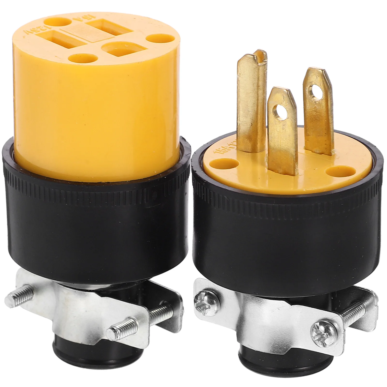 

1 Set Extension Cord Connector Ends Female Replace 3 Prong Grounding Connectors Copper 15A 125V Safe Electrical