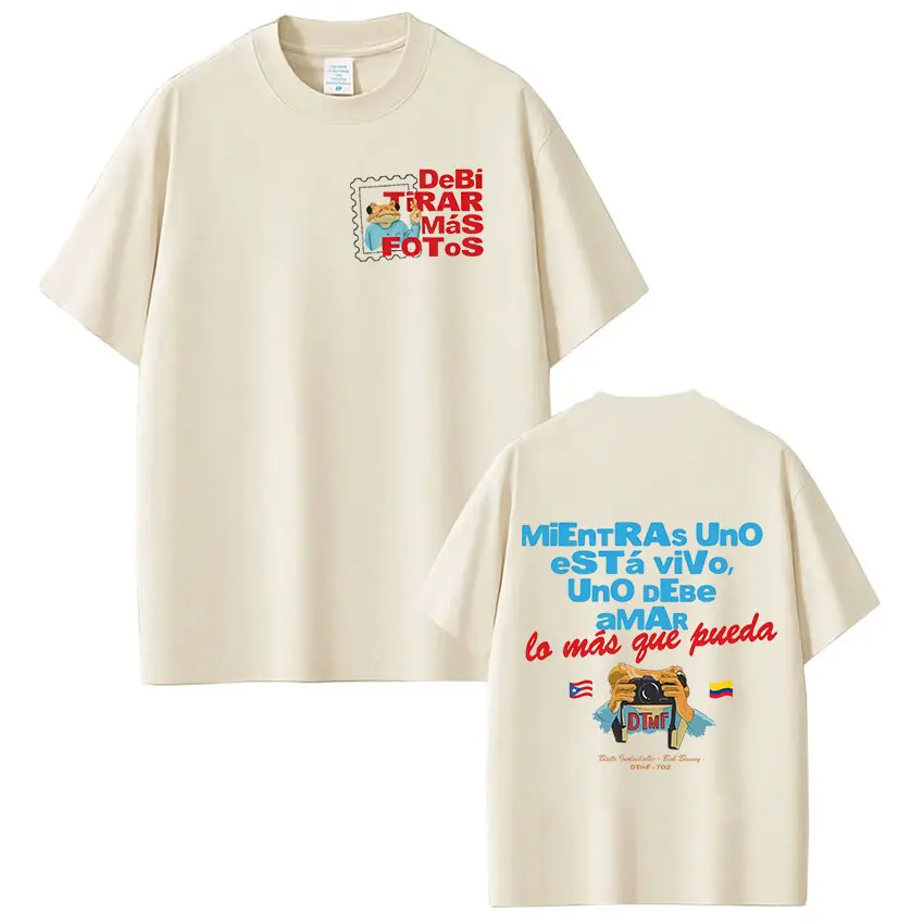Rapper Bad Bunny Printed Women's T-shirt Debi Tirar Mas Fotos DTMF Tour Fashion Men's T-shirt Streetwear Summer Women's Clothing