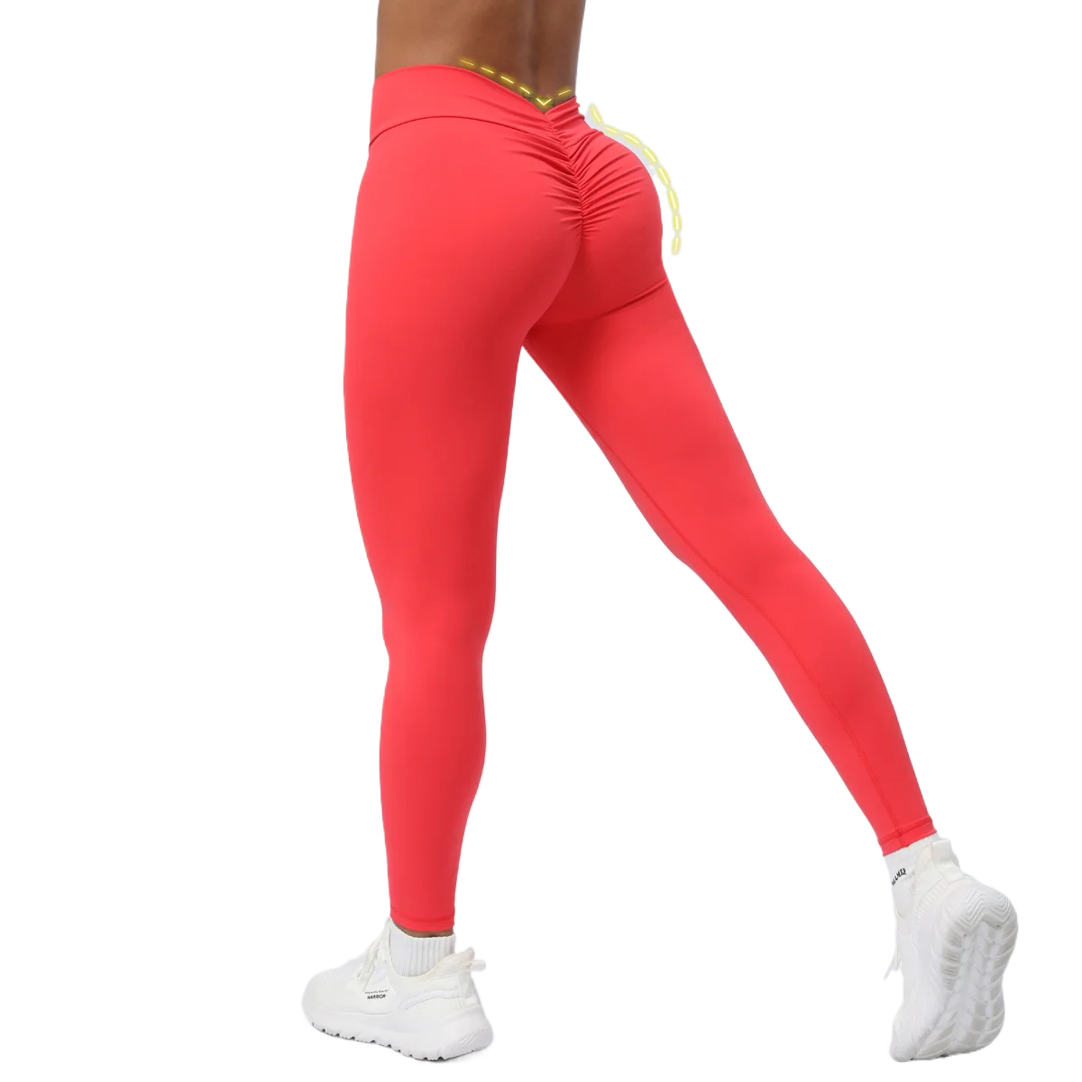 لينة ضيق اليوغا عموم السراويل الطويلة مع التجاعيد الخوخ الأرداف اللياقة البدنية اقتصاص السراويل تشغيل الرياضة اللياقة البدنية الصالة الرياضية المرأة طماق #1