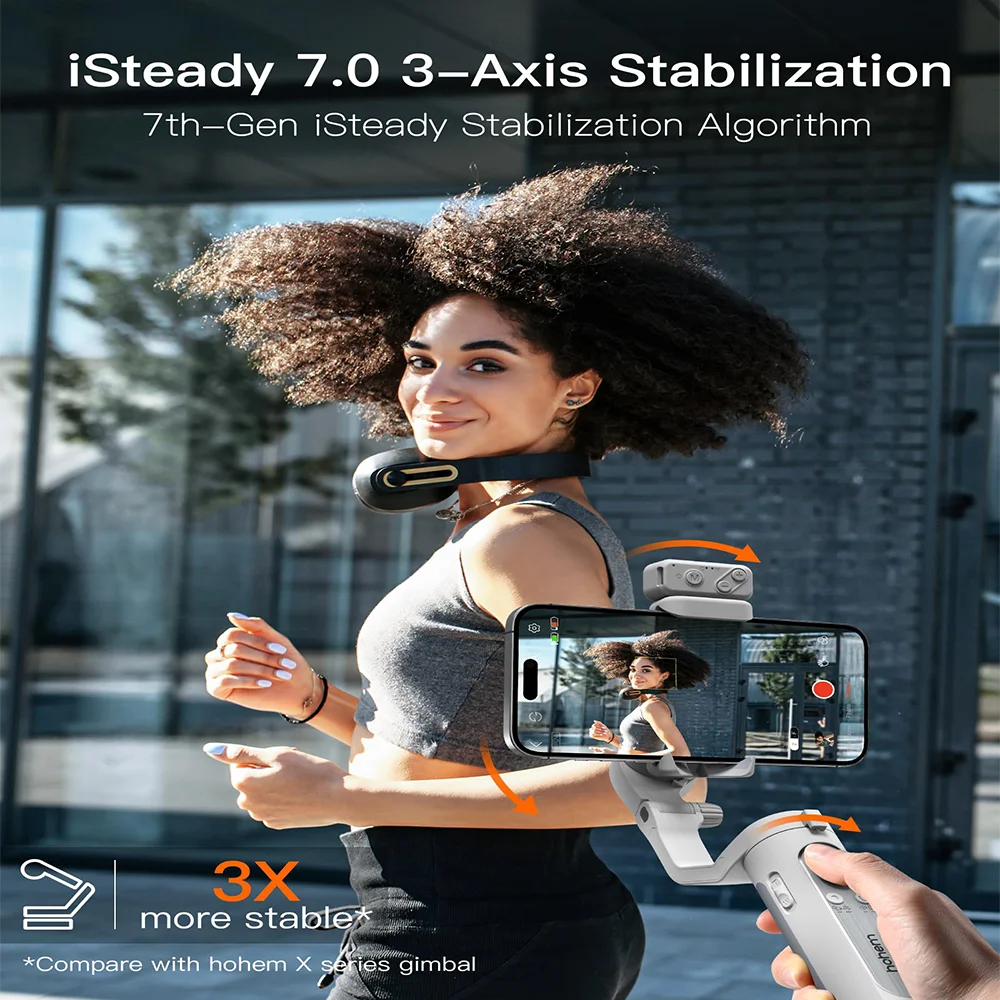 Hohem iSteady XE 3-Axis Handheld Gimbal Stabilizer for Smartphone with Fill Light for iPhone Android Face Tracking Tiktok Vlog