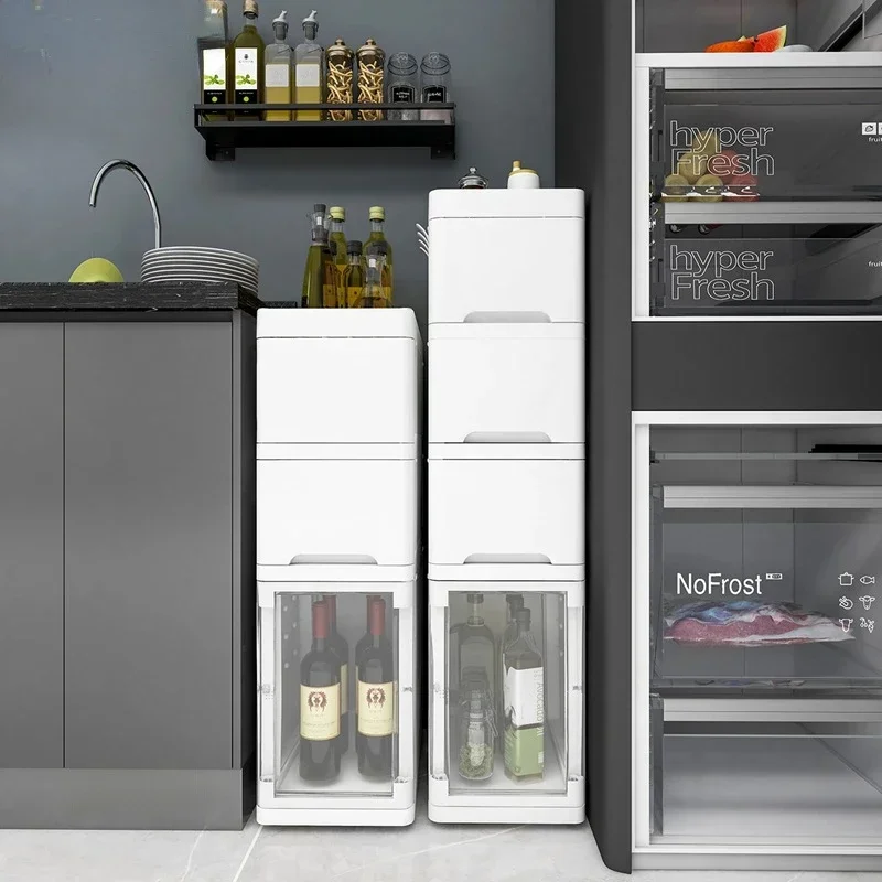 

Kitchen Organizer, Multi-Tier Spice Holder with Pull-Out Drawer, Convenient Mobile Utility Rack for Easy Access