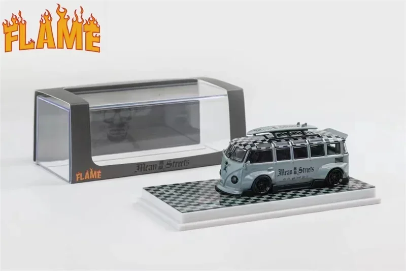 Flame Model 1:64 T1 Kombi dusty blue Limited499 Diecast Model Car