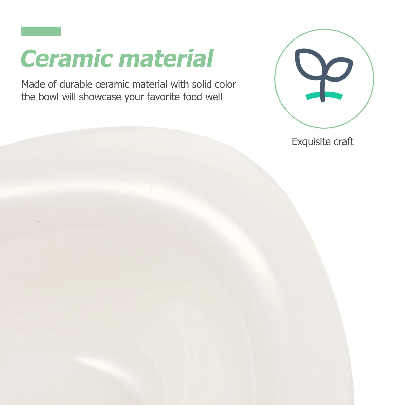 

Ceramic Salad Bowl Stable Flat Bottom Creative Design for Soup Fruit Rice Oatmeal Serving Meal Dish Salad Bowl