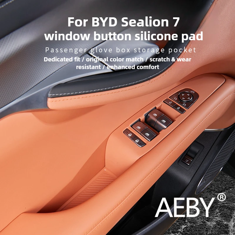 AEBY For BYD Sealion 7 2024 Car Window Switch Cover Anti-Scratch Silicone Protective Panel Cover, Car Interior Accessories
