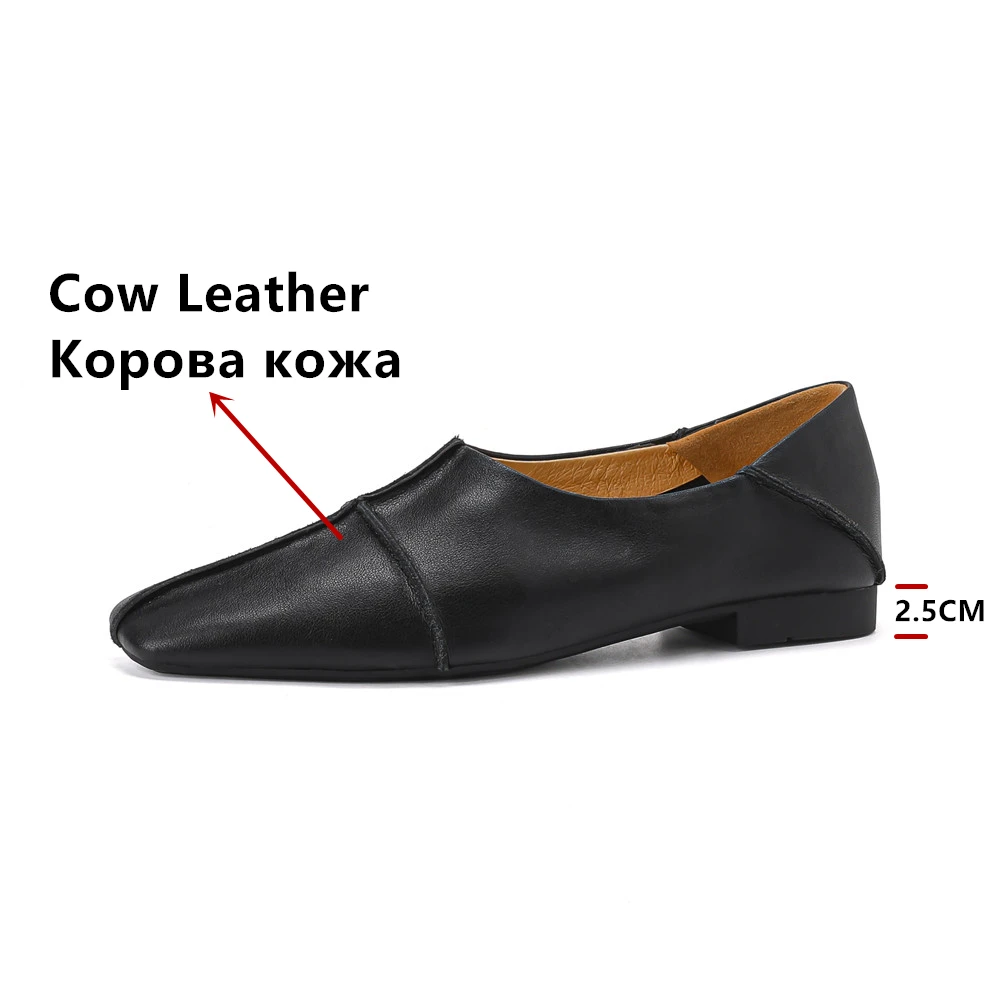 FEDONAS Thick Low Heels Loafers Shoes For Women Genuine Leather Fashion Square Toe Spring Casual Shoes Woman Pumps