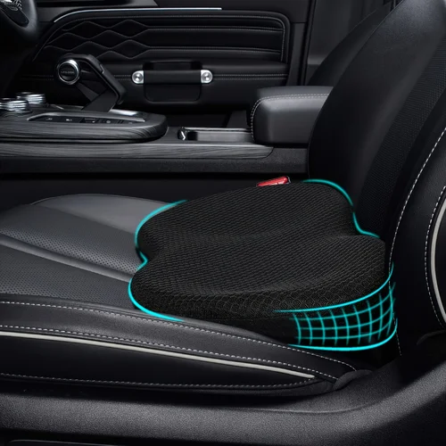 1 cojín para asiento de coche, almohadilla de soporte para espalda baja de coche de espuma viscoelástica multiusos para almohada de soporte Lumbar del conductor para alivio del dolor de espalda del coche