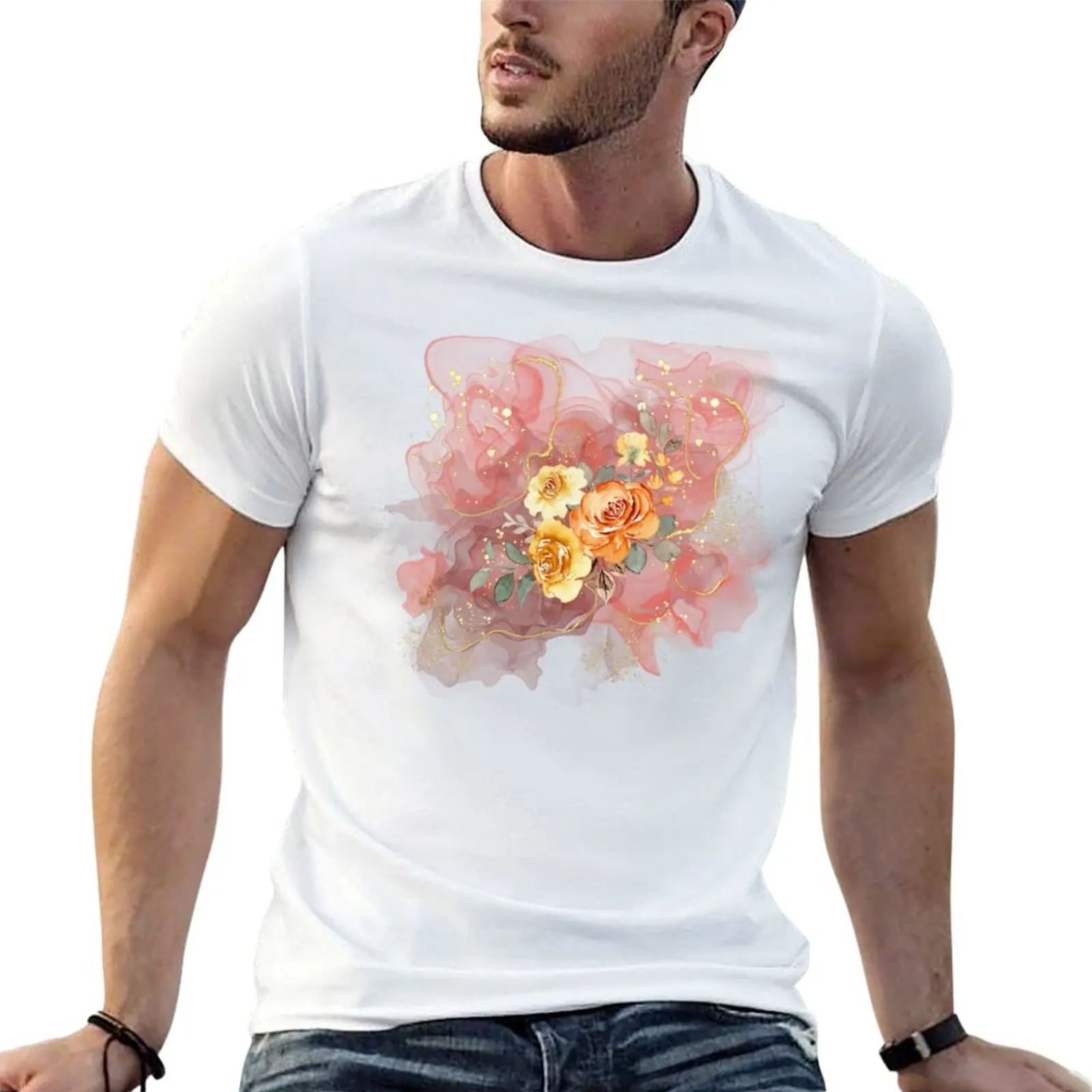 

Yellow Rose T-Shirt t shirt man casual graphic t shirts for man t shirt man plain T-shirt
