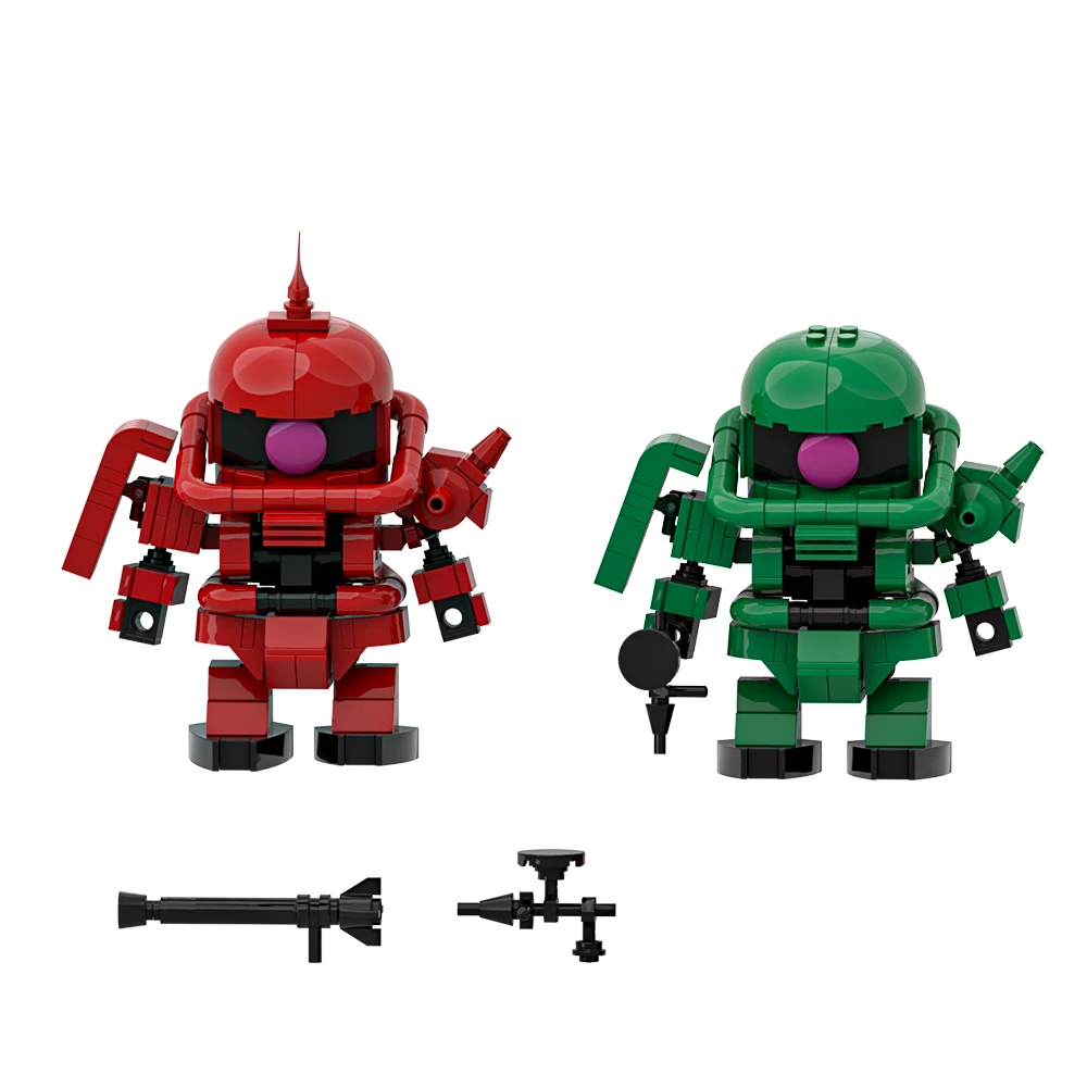 MOC MS-06 전동 전사 모델 빌딩 블록 자쿠 전사 하이테크 군사 전투기 액션 Mech 로봇 벽돌 DIY 장난감 선물