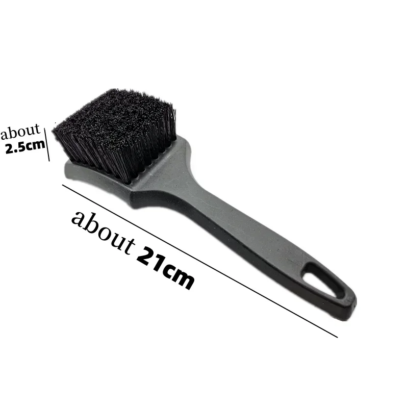 Brosse Noire Multifonctionnelle pour Voiture, Outil de Lavage Automobile, Anneau en Acier pour Moyeu de Roue, Coussretours de Pied pour Livres en Tissu, 1 Pièce