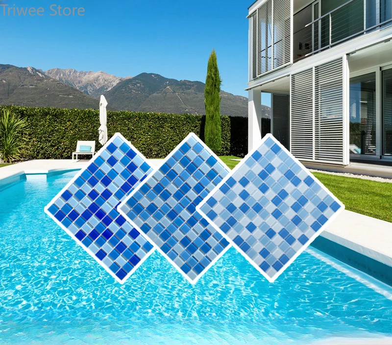 Pool Tile Crystal Glass Mosaic Kitchen Bathroom Wall Paper Shower Background Swimming Pool Tile Home Decor Tile