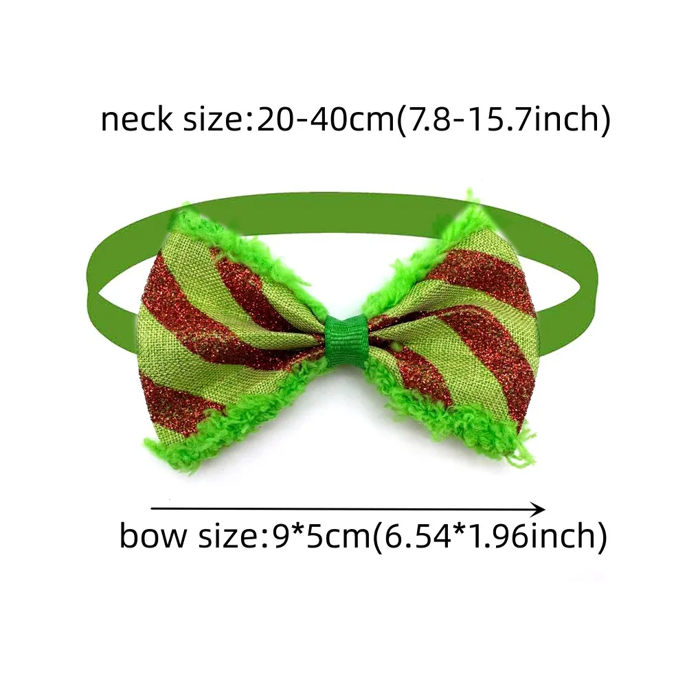 50/100pcs Christmas Dog Bow Tie Neckties Fashion Dog Pets Bowties Plush Bows Adjustable Pets Supplies Dog Grooming Product