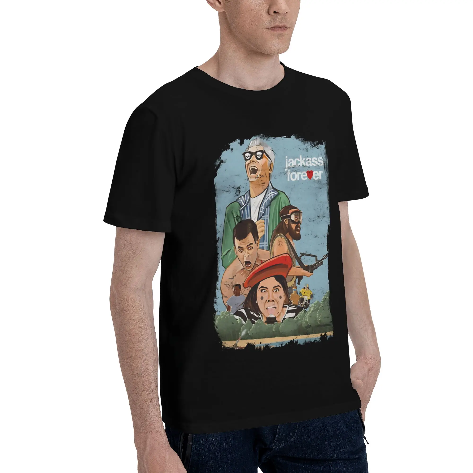 Pull your horns in    Graphic 100% Cotton T-Shirt Jackass Tops Tees For Men