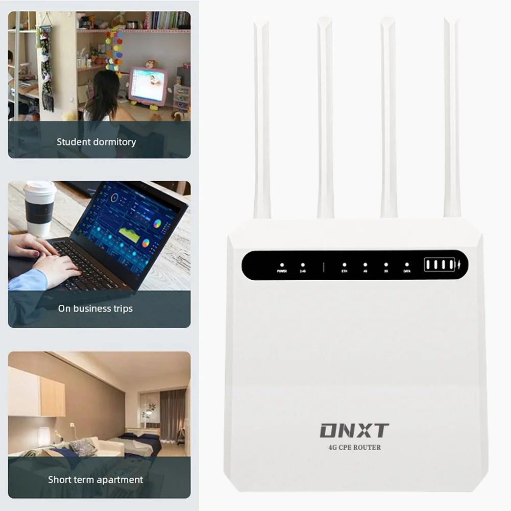 راوتر واي فاي 4G CPE مع فتحة بطاقة SIM 300Mbps راوتر لاسلكي مع 5 منافذ RJ45 LAN نقطة اتصال WiFi 802.11 B/g/n للخارجية والداخلية