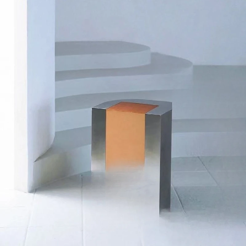 

Modern simple geometric light luxury stainless steel edge a few art home corner a few