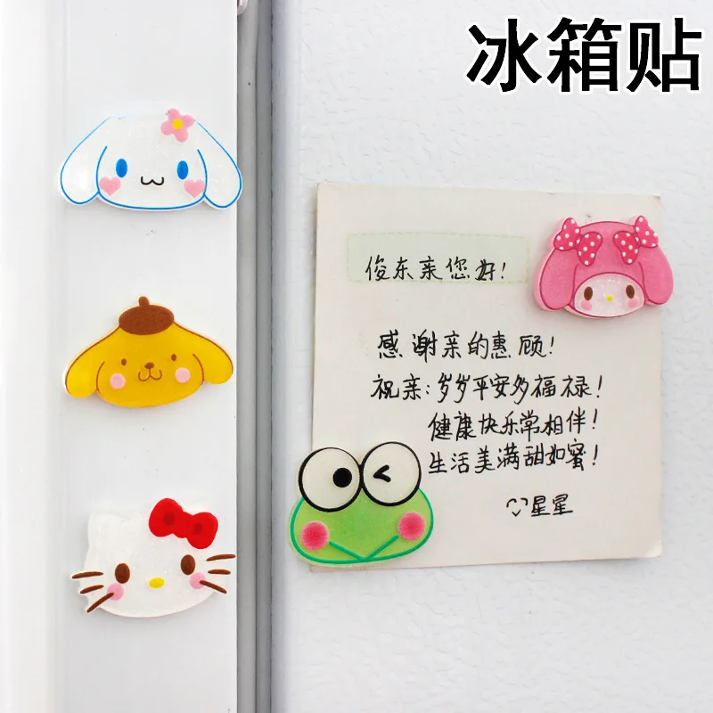 Hello Kitty Melody Kuromi PMMA Fridge Magnet Home Decore Mini Refrigerator Home Decoration Sticker Magnets For Fridge Souvenir