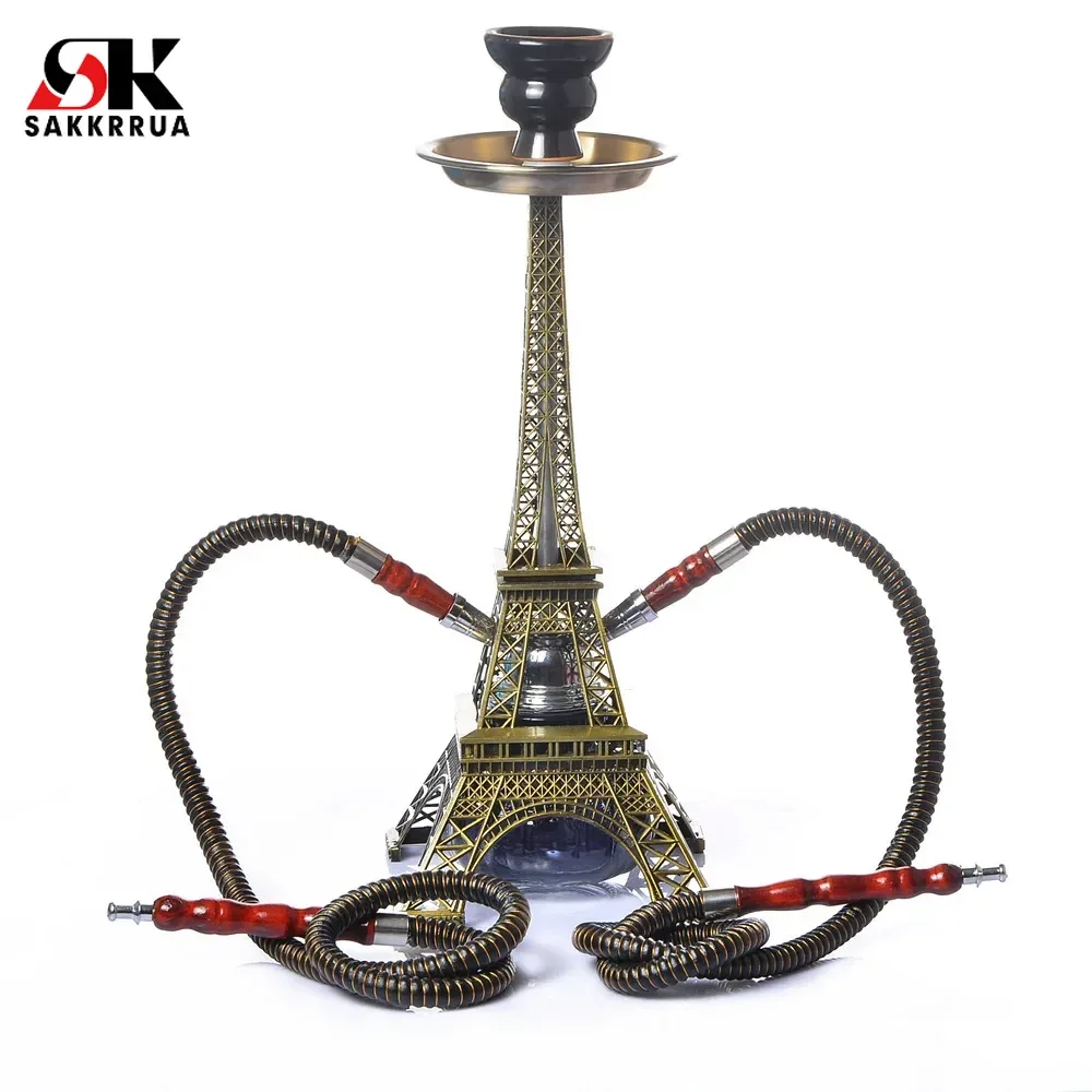 

Sakkrrua Arabic Hookah, Eiffel Tower Hookah, Double Tube Hookah, Hookah Shisha Accessory, 1 Set
