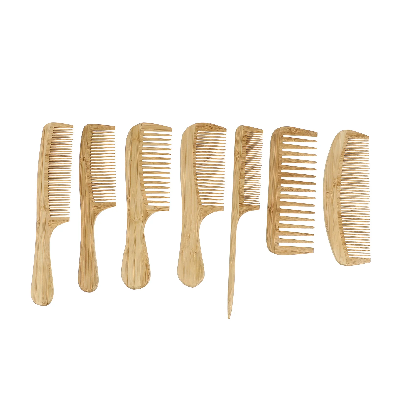 

7Pcs Bamboo Hair Brush Wooden Hair Combs for Thick Thin Curly Straight Hair(Mixed Style) wooden hair brush