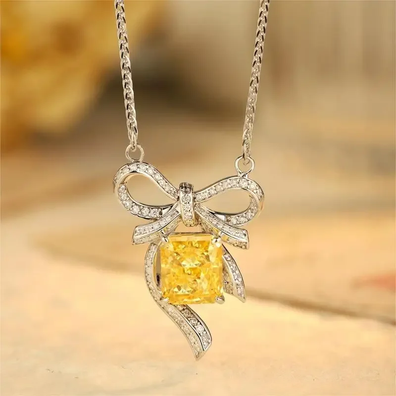 RUIF-Collier de mariage en argent S925 jaune et rose pour femme, coupe glacée, contre-indiqué, nouveaux bijoux fantaisie, élégant, 2024