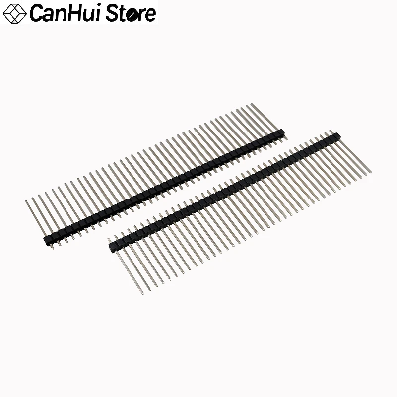 10pcs 2.54mm Pitch Single Row Breakable Male Header Needle Height Long 11 13 15 17 19 21 25 30mm 1*40P Strip Pinheader Connector