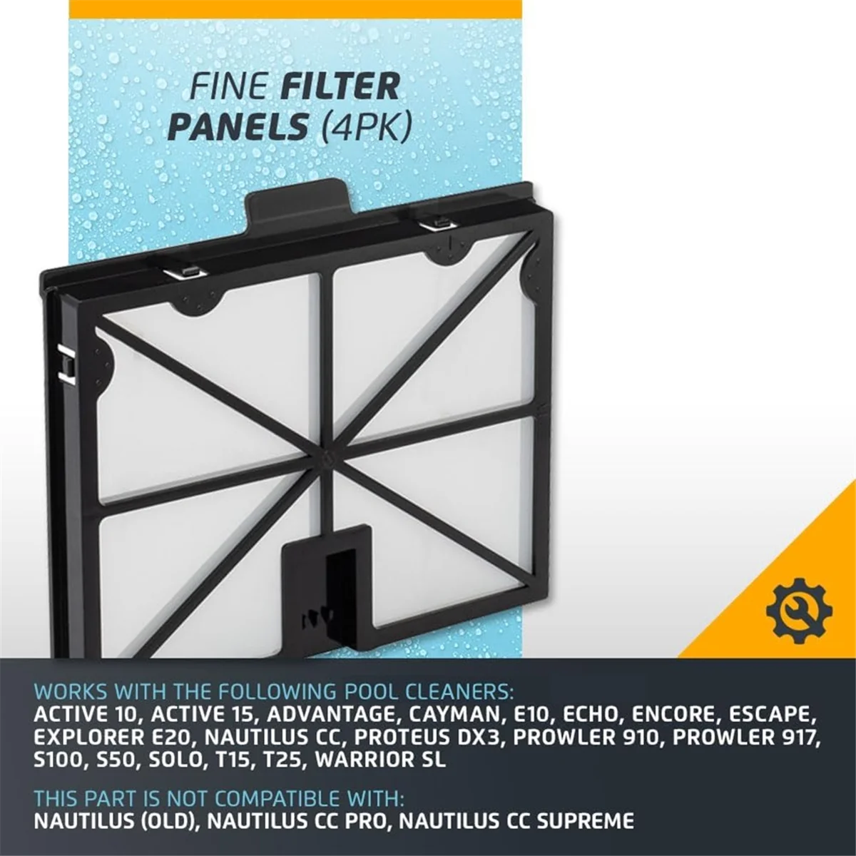 9991425 -Filtro de limpeza de piscina R4 para Dolphin Premier S50, S100, Active 10 Active 15 Filtro ultrafino de substituição robótica