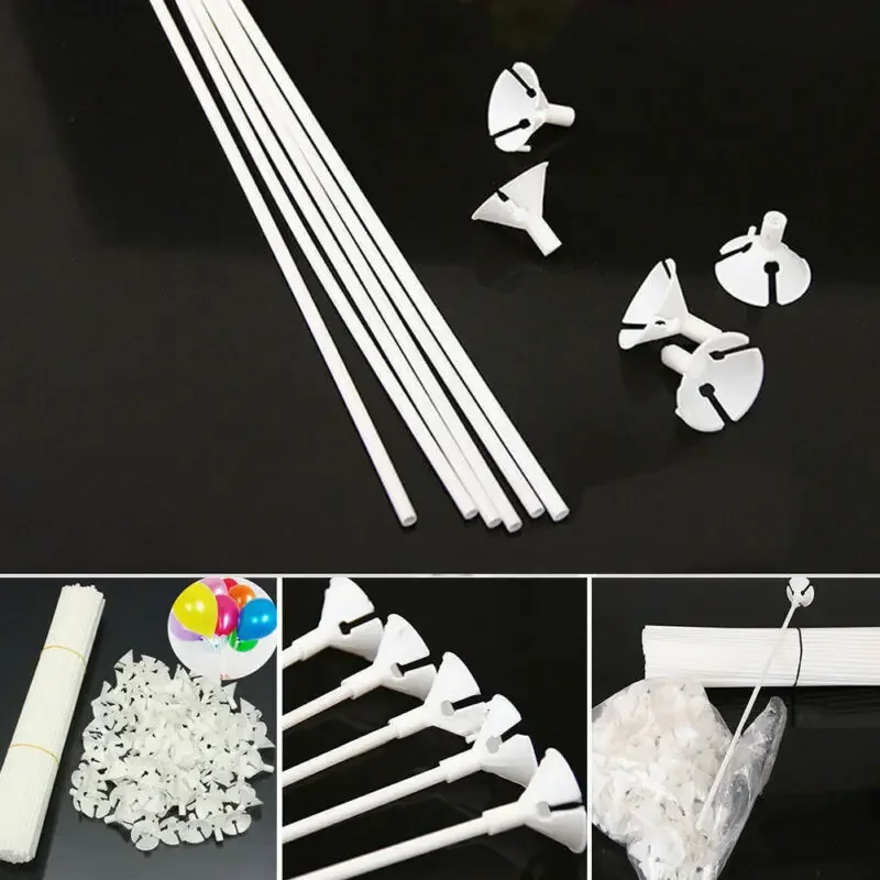 25pcs/set 28cm 32cm Balloon Stick Pole Plastic Rods Holder Cup Birthday Party Christmas Wedding Balloons Decoration Accessories
