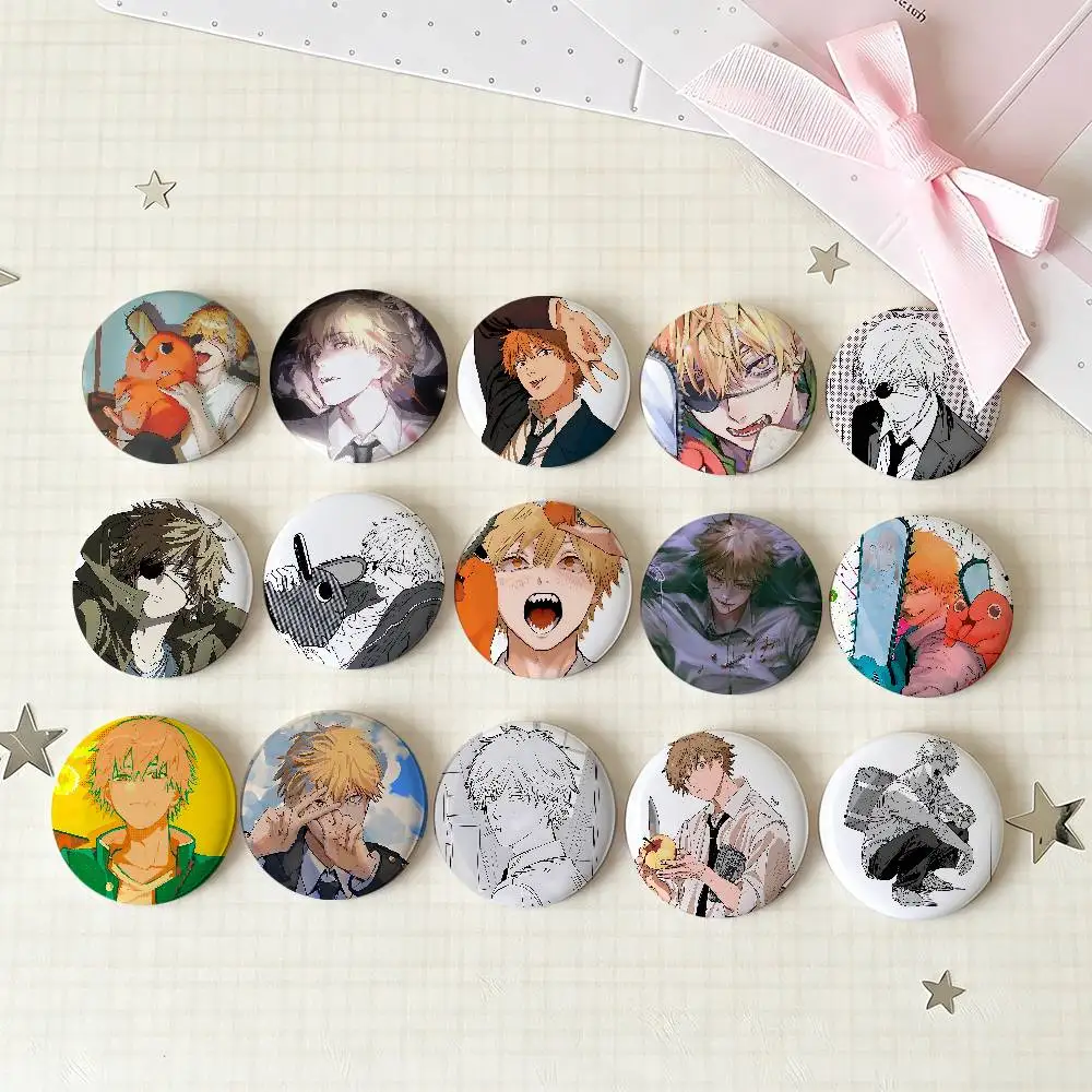 Denji Badges Tinplate Soft Button Pin Brooch Metal Badge Custom Jewelry Accessories Hat Bag Lapel
