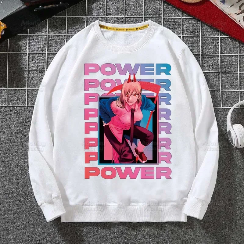 Chainsaw Man Pochita Makima Sweatshirts Harajuku Top Autumn Spring O Neck Manga Darkness Devil Anime Pullover Hoody Mens