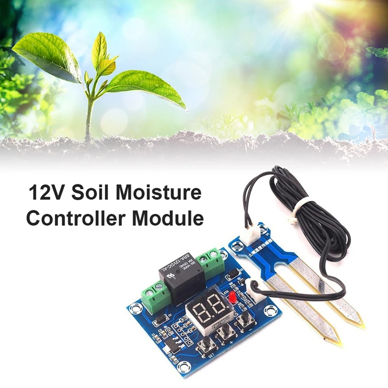 Módulo de Rega Automática Digital Sensor de Umidade do Solo Controlador de Umidade Teste de Umidade do Solo Detector do Sistema de Irrigação 5Pcs 12V