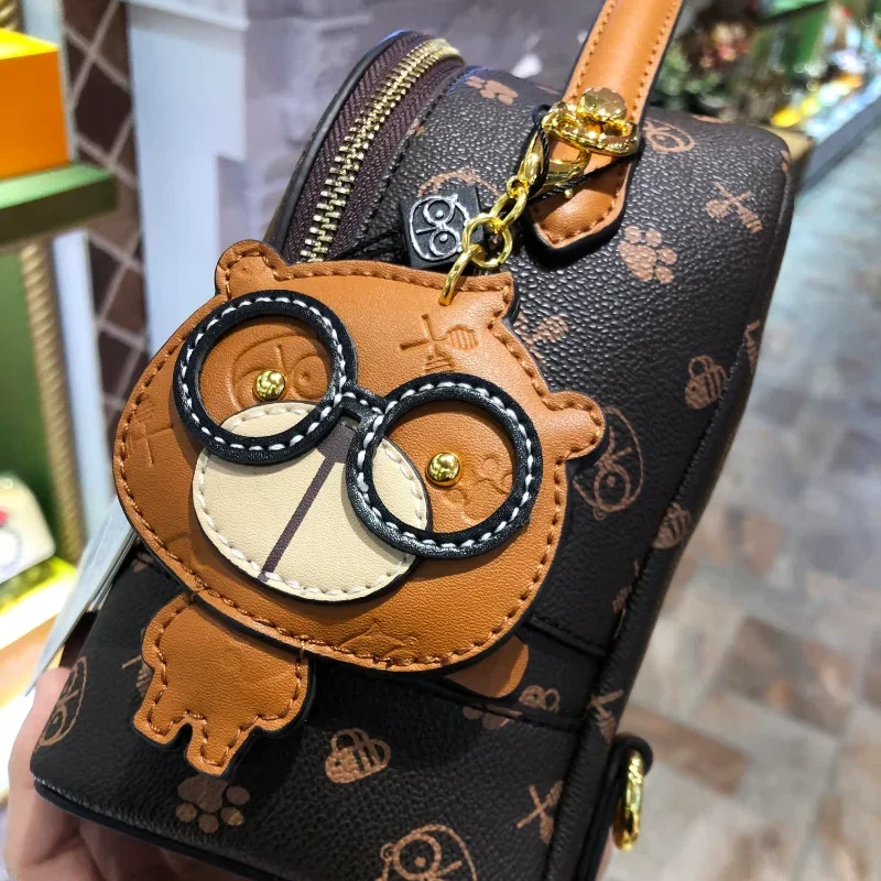 CREAM BEAR moda mały plecak kolor kawy kreskówka śliczny plecak moda damska Mini plecak torba na jedno ramię Crossbody