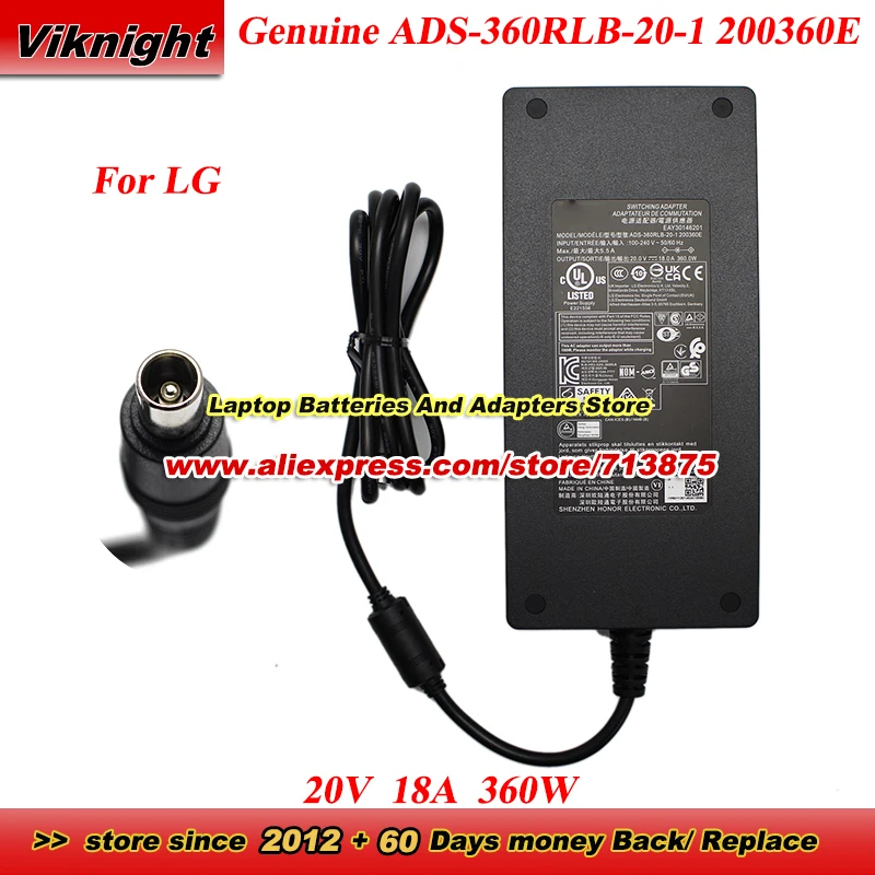 حقيقي ADS-360RLB-20-1 200360E 20V 18A 360W AC محول EAY30146201 ل LG 45GX950A الألعاب رصد الترا والعتاد OLED 45 45GX950A-B